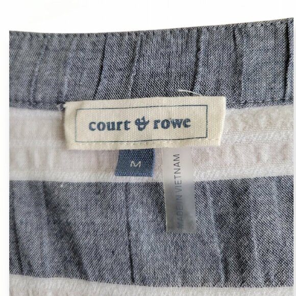COURT & ROWE Blue Striped Cotton Blouse M - Picture 7 of 12